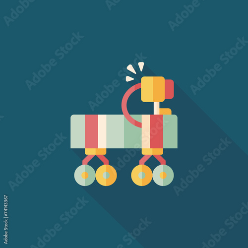 Space Rover flat icon with long shadow,eps10