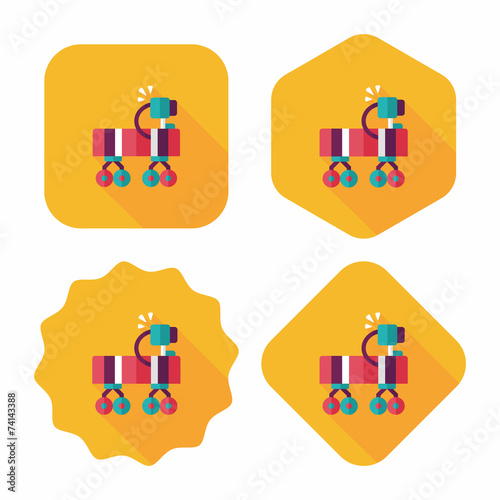 Space Rover flat icon with long shadow,eps10