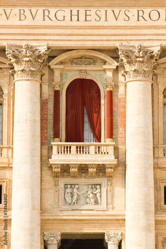 Conclave balcony in St. Peter's Basilica in the Vatican