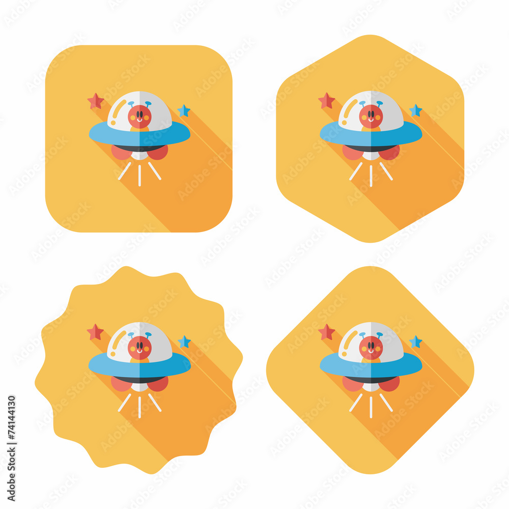 Space UFO flat icon with long shadow, eps10 Space UFO flat icon with long shadow, eps10