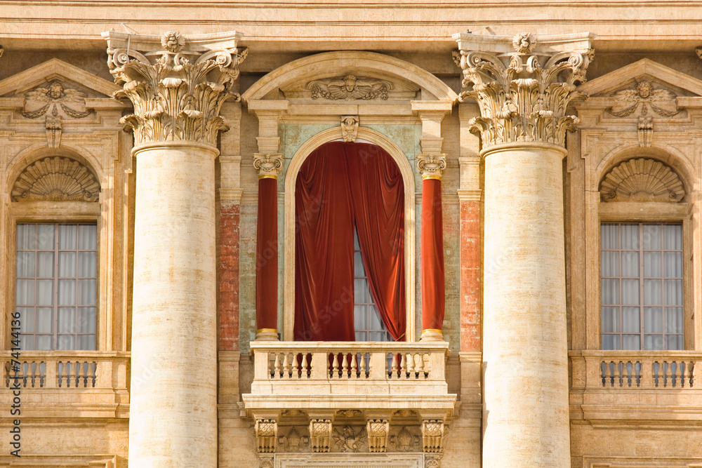 Conclave balcony in St. Peter's Basilica in the Vatican