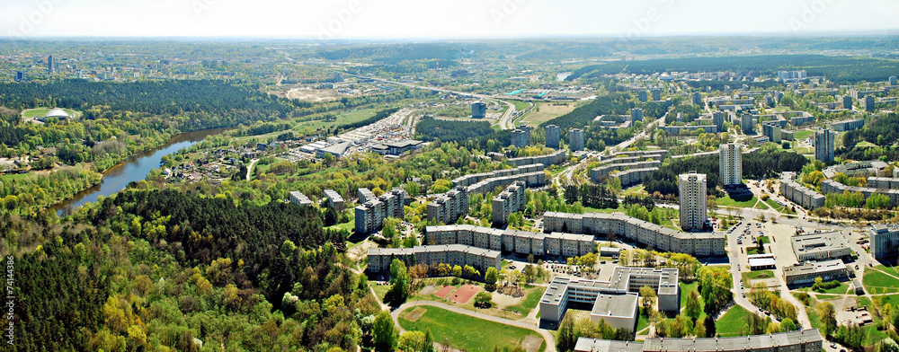 Vilnius city capital of Lithuania aerial view