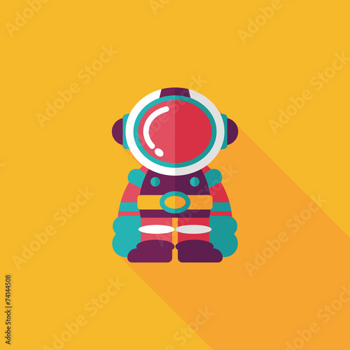 Space Astronaut flat icon with long shadow, eps10