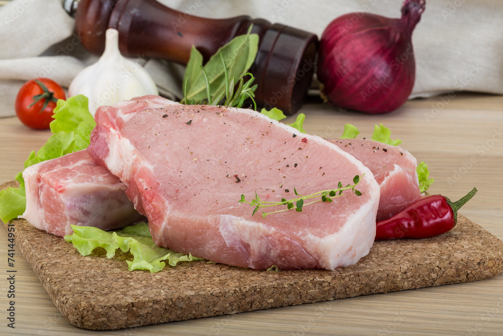 Raw pork steak Raw pork steak