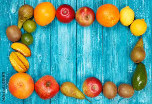 Set of colorful fruits