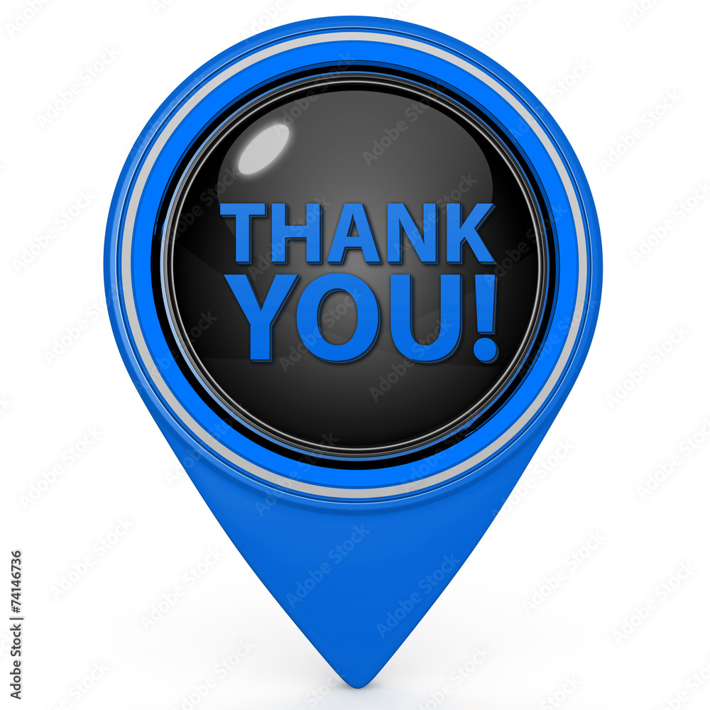 Thank you pointer icon on white background Thank you pointer icon on white background