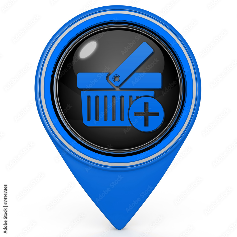 Add to basked pointer icon on white background Add to basked pointer icon on white background
