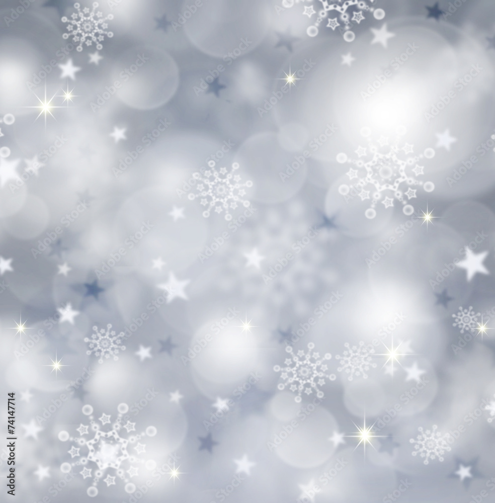 Gray christmas background and snow.
