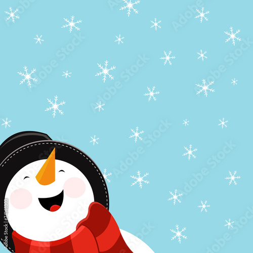 Big Snowman Enjoying Snow