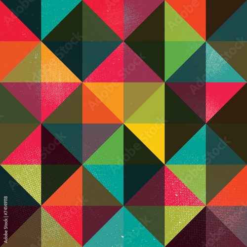 A retro geometric vector pattern with a grunge texture