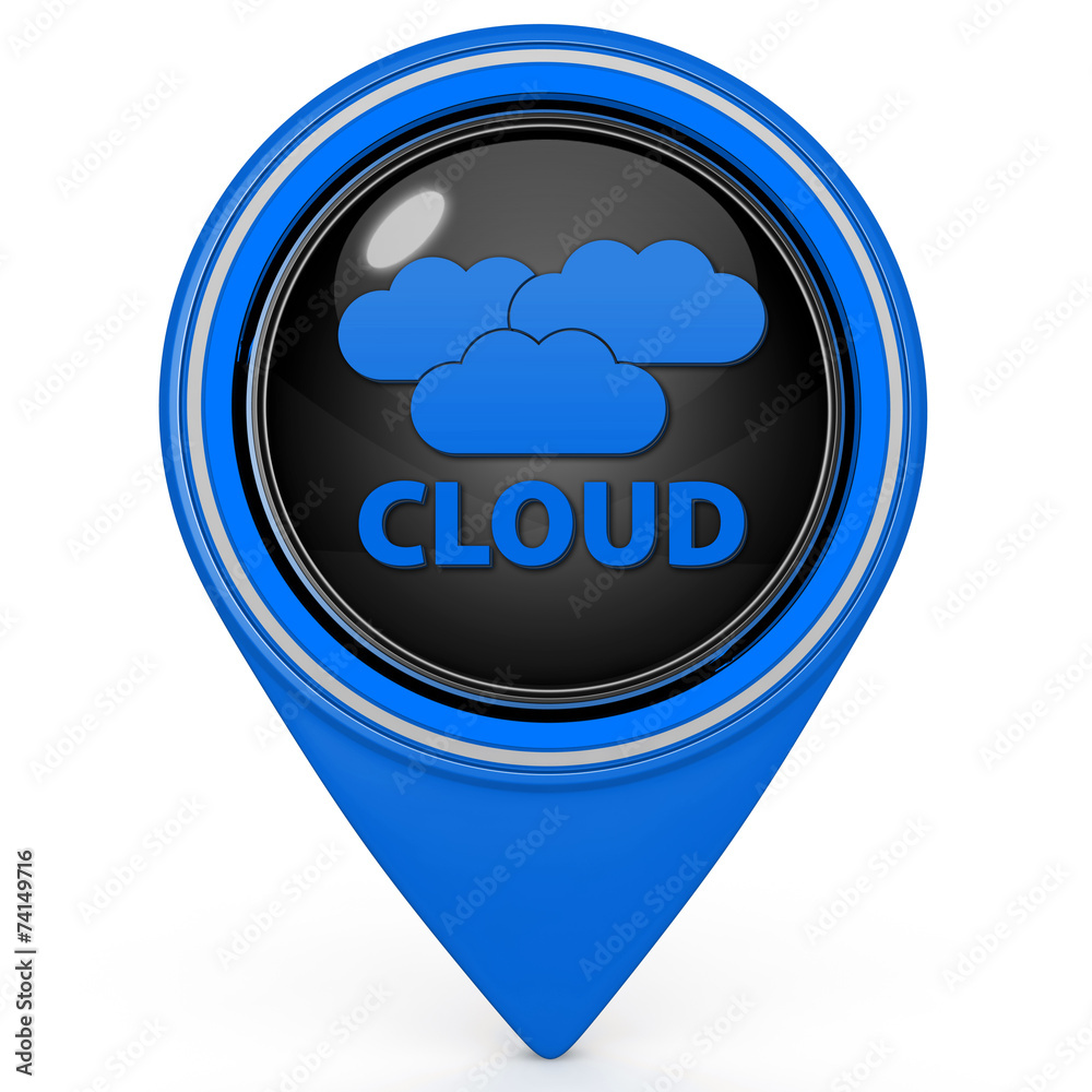 Cloud pointer icon on white background Cloud pointer icon on white background