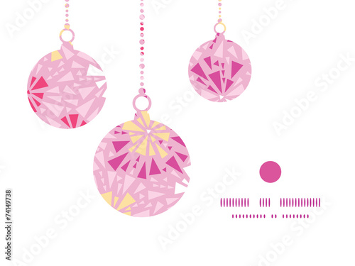 Vector pink abstract triangles Christmas ornaments silhouettes