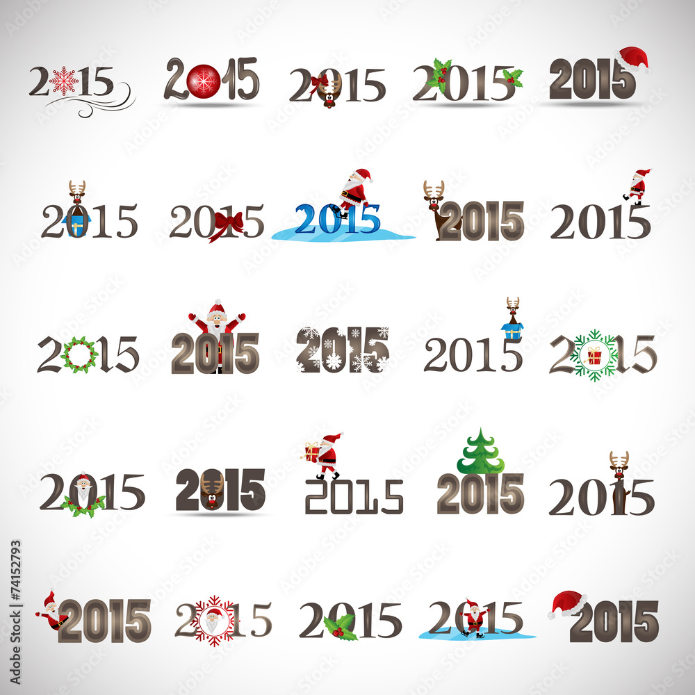 ***2015*** Christmas Icons And Elements Set - Isolated On Gray ***2015*** Christmas Icons And Elements Set - Isolated On Gray