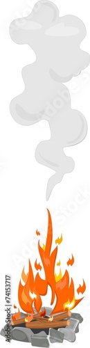 Bonfire with smoke