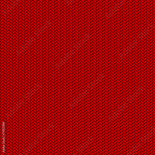 Seamless red knitted flat vector background.