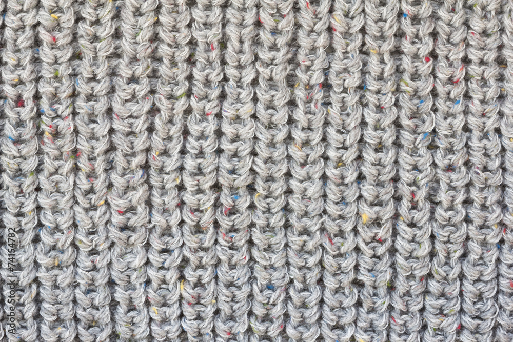 Fototapeta premium Gray knitted fabric texture