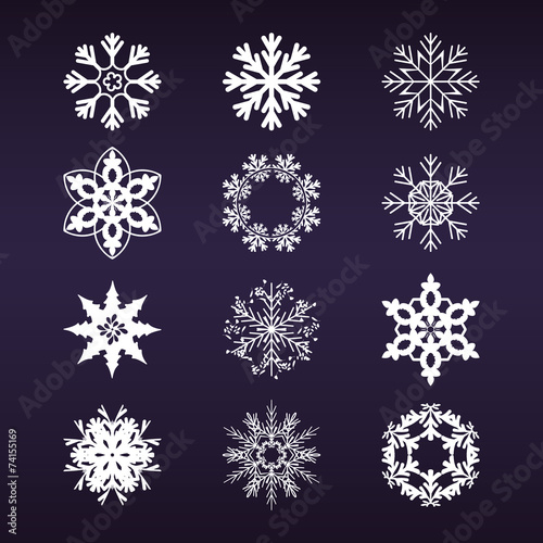 Obraz na płótnie Snowflake set w salonie