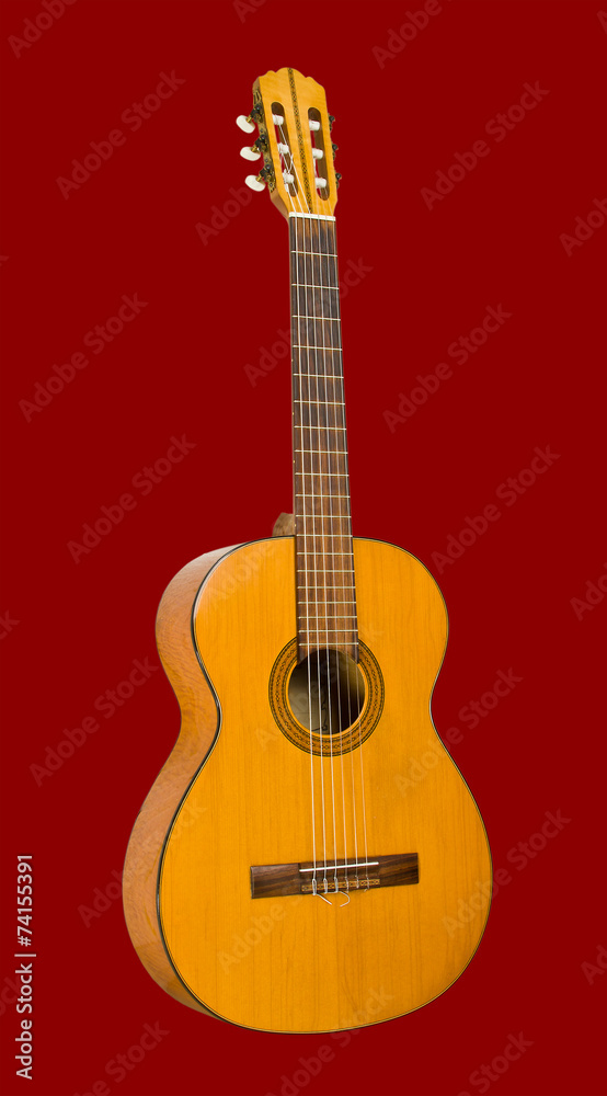 Guitar on a red background