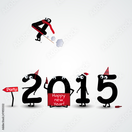 2015 happy new year background numbers