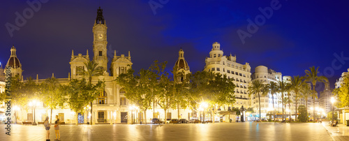  Placa del Ajuntament with City Hall. Valencia