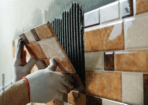 Laying Ceramic Tiles.