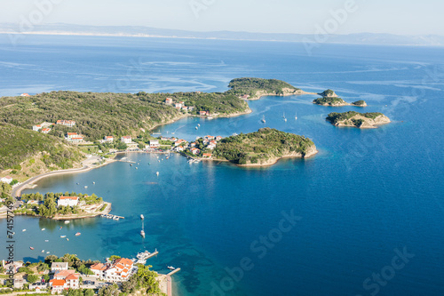 Fototapeta Naklejka Na Ścianę i Meble -  aerial view of croatia coast line Rab island