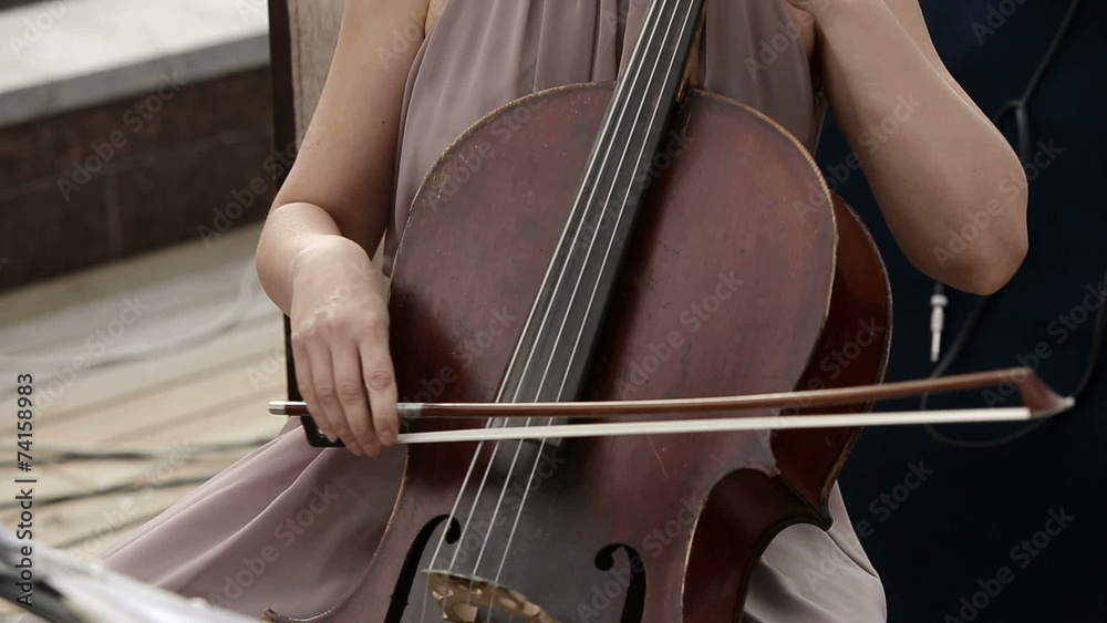Musical quartet. Three violinists and cellist playing music. Musical quartet. Three violinists and cellist playing music.