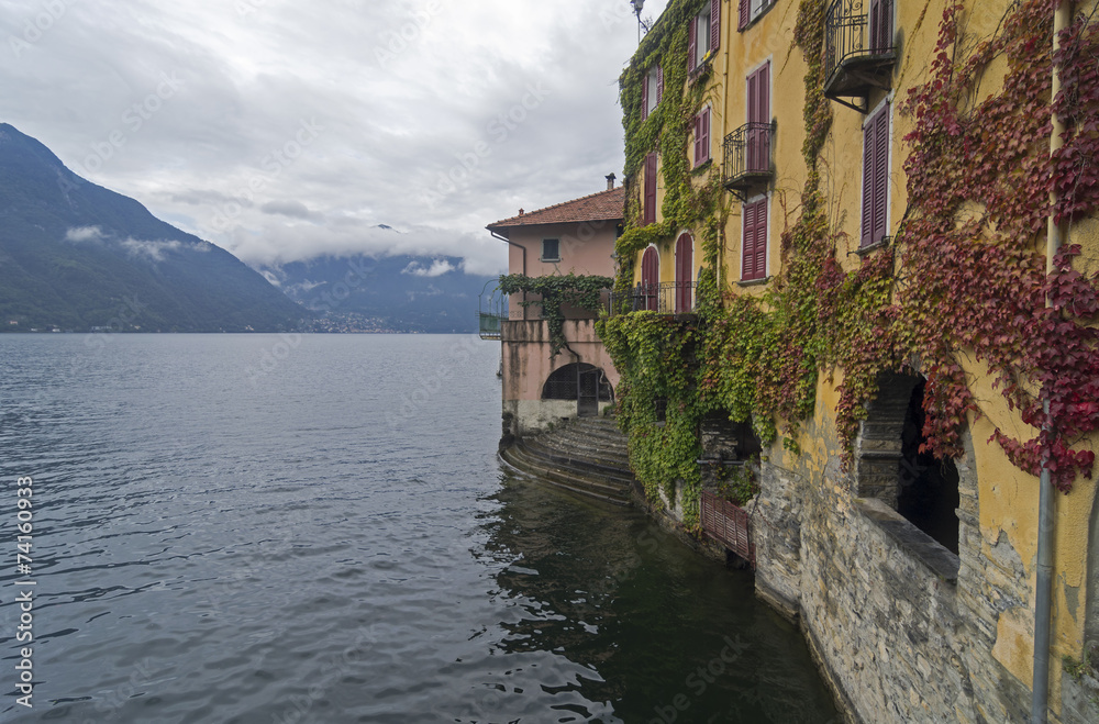 Old houses near the water. Lake Como, Italy.