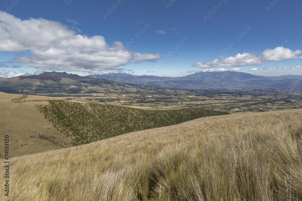 Landscape of Pichincha volcano from the paramo