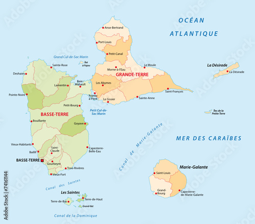 guadeloupe administrative map