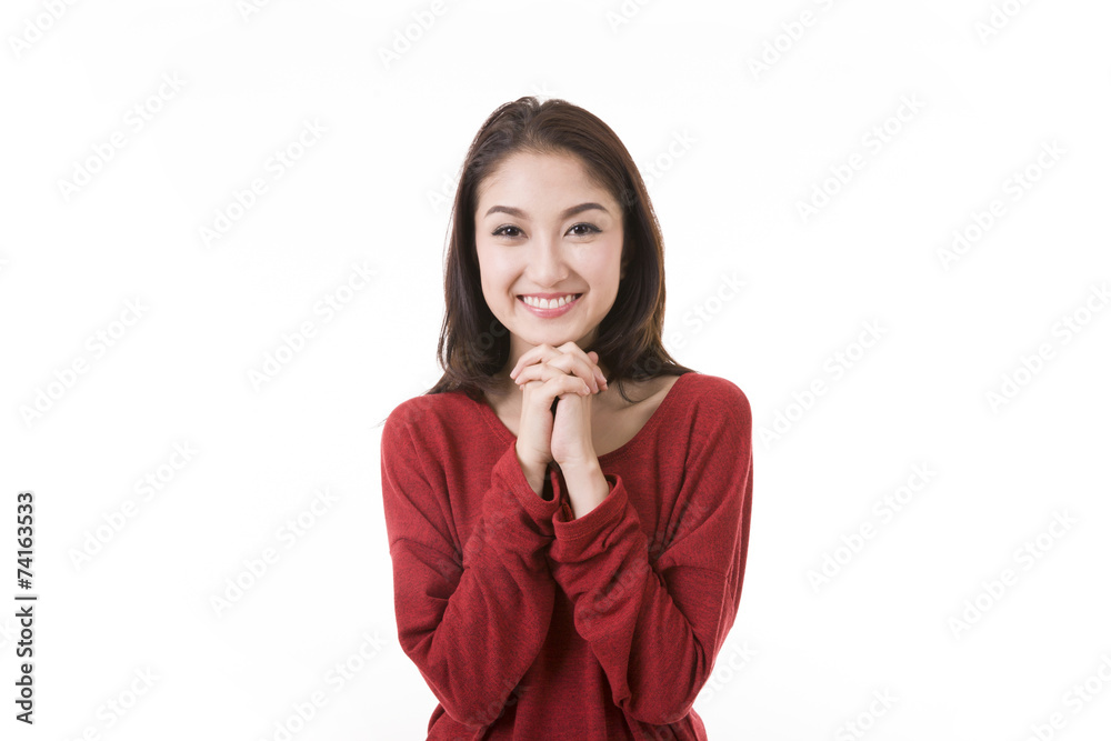 Portrait beautiful Asian Girl with white background Portrait beautiful Asian Girl with white background