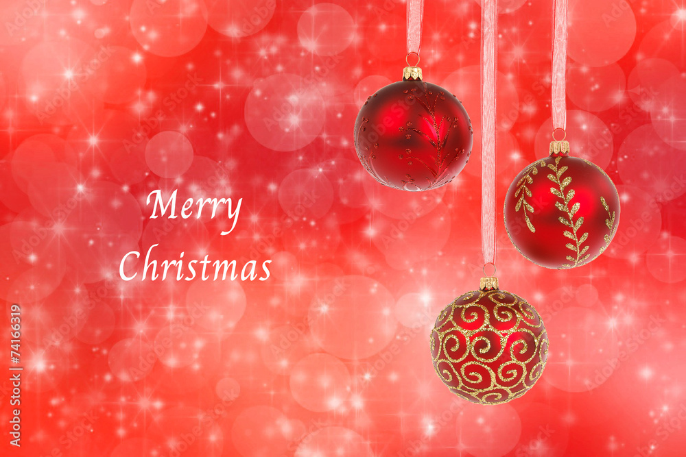 Christmas ornaments and snow on abstract background Christmas ornaments and snow on abstract background