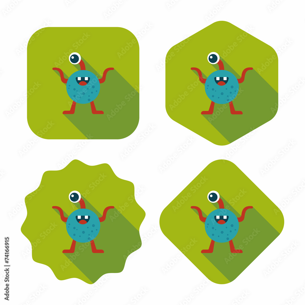 Fototapeta premium Space alien flat icon with long shadow,eps10