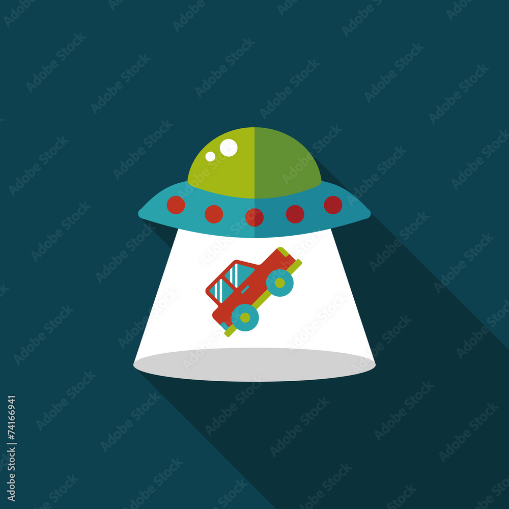 Space UFO flat icon with long shadow, eps10 Space UFO flat icon with long shadow, eps10