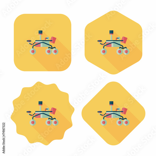 Space Rover flat icon with long shadow,eps10