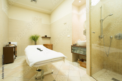 Massage room in wellness center