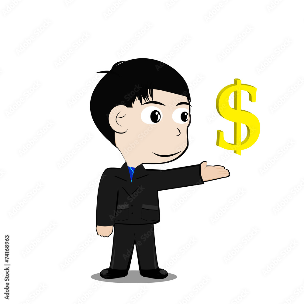vector Businessman with Currency symbol dollar vector Businessman with Currency symbol dollar