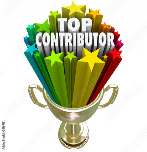 Top Contributor Trophy Recognition Contribution Effort Help Supp photo
