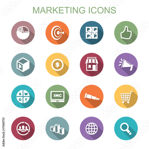 marketing long shadow icons