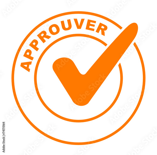 approuver sur bouton web rond orange