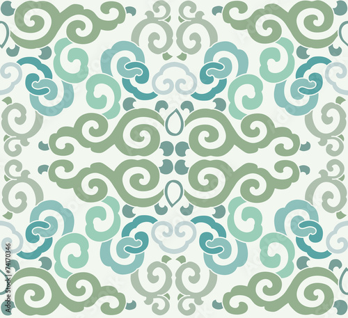 Colorful seamless ornament, white background.