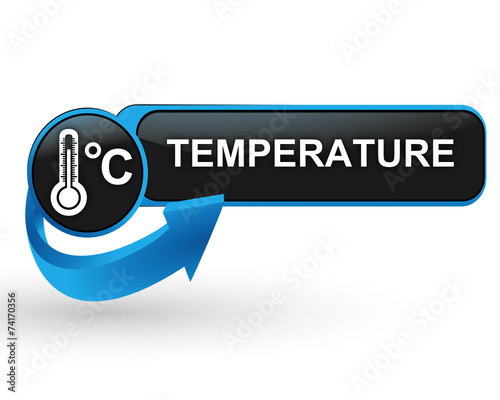 température degrés celsius sur bouton web design bleu