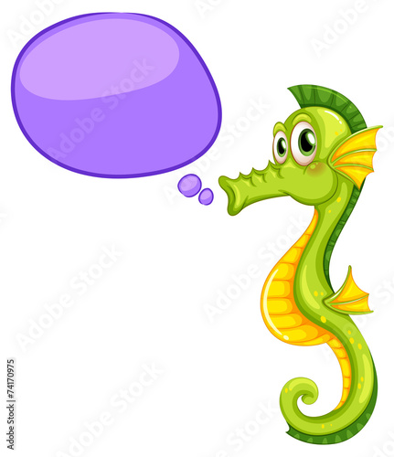 A seahorse with a callout