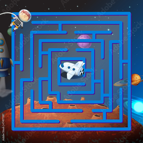 A maze game in the outerspace