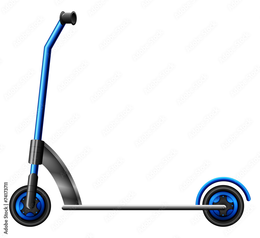 A blue scooter A blue scooter