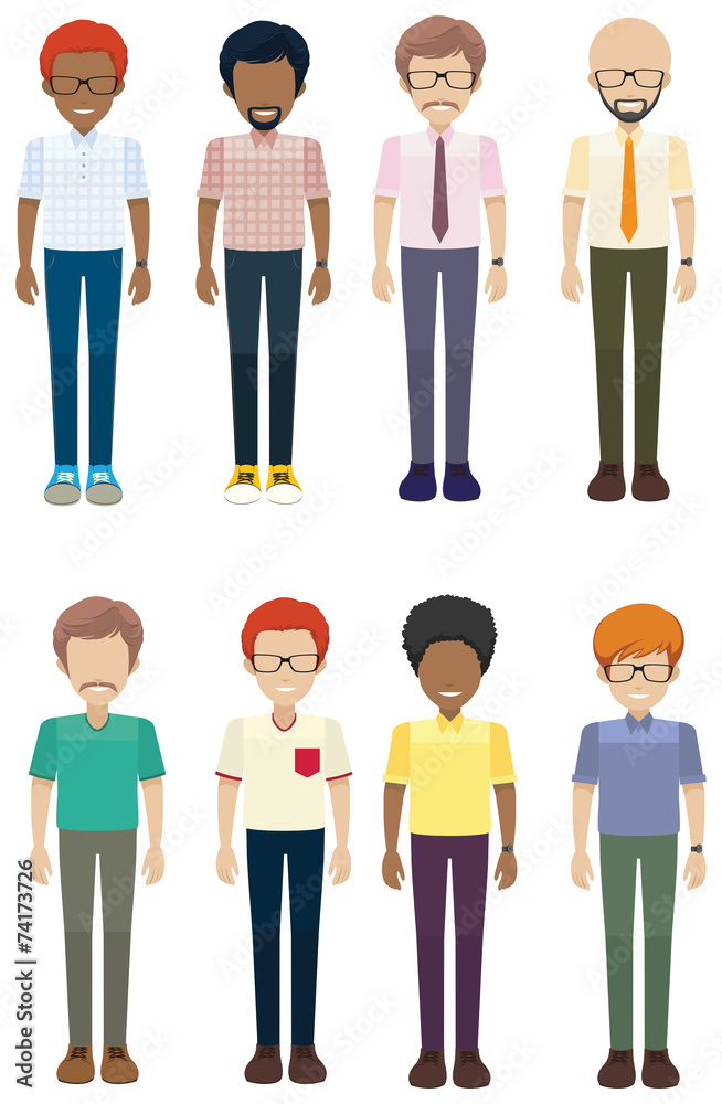 Frontal view of the faceless men