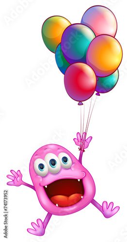 A monster with balloons