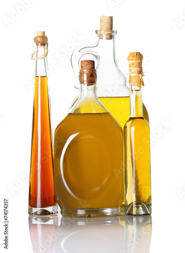 Oil bottles  isolated