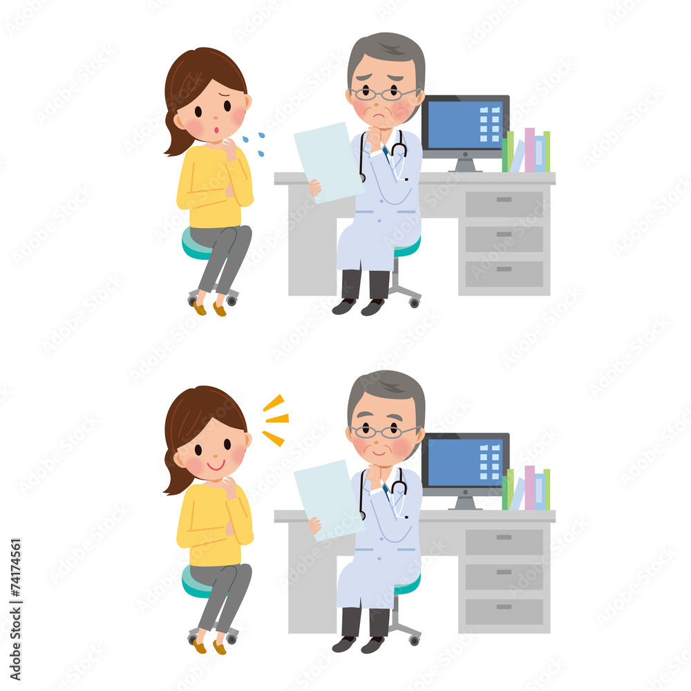 診察　女性　医者