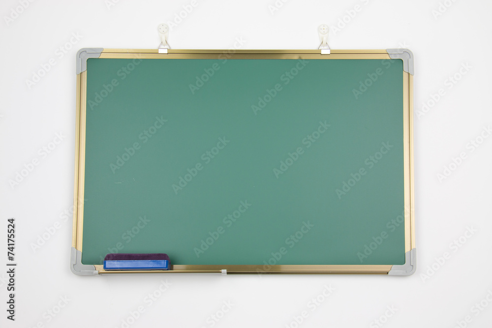 Blank green chalkboard